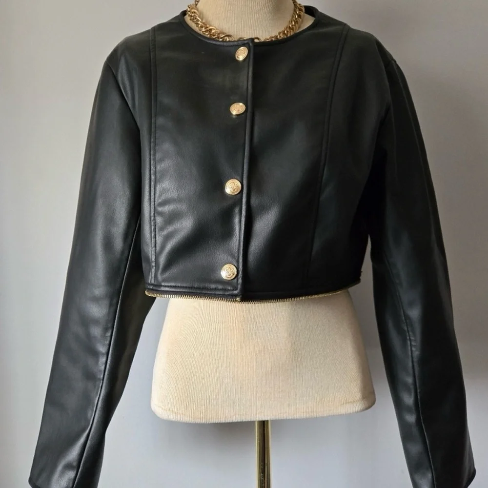Zara Faux Leather Jacket - Picture 2 of 7